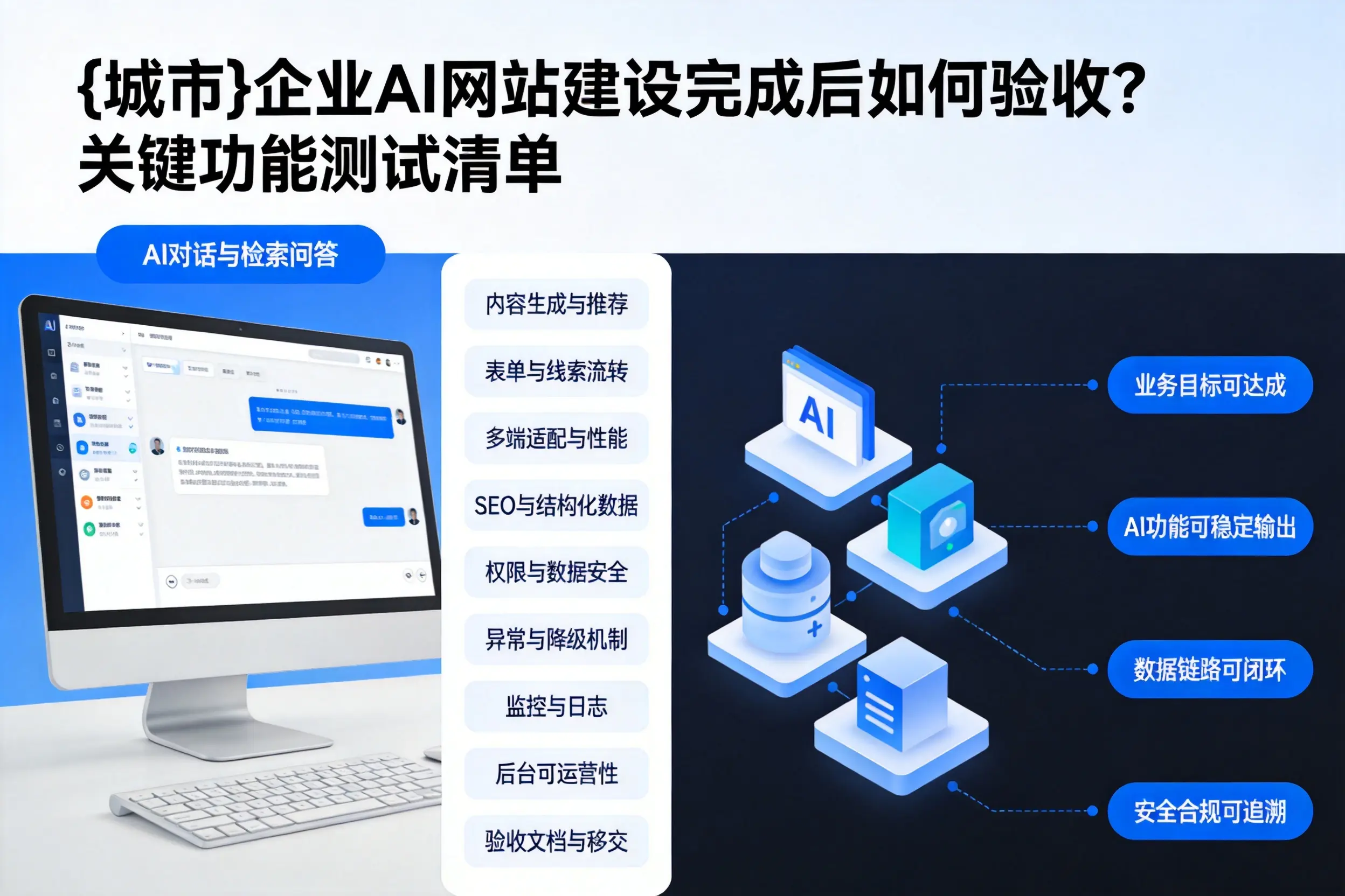 保亭企业AI网站建设完成后如何验收？关键功能测试清单
